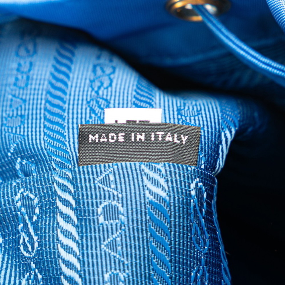 Prada Triangle Logo Drawstring Nylon Leather Pouc… - image 8